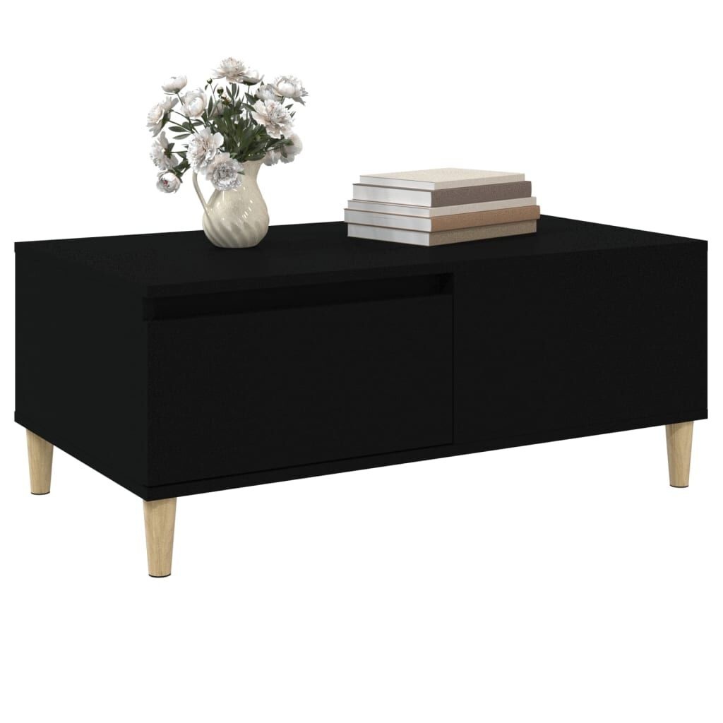 Salontafel Zwart Hout 90x50 - Retourdeal! 35% Korting