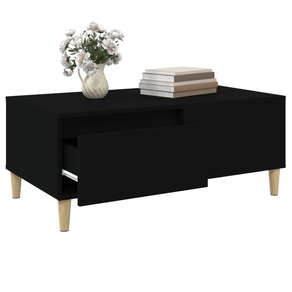 Salontafel Zwart Hout 90x50 - Retourdeal! 35% Korting