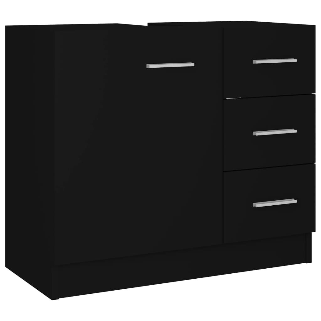 vidaXL Wastafelkast Zwart 63cm - 35% Korting!