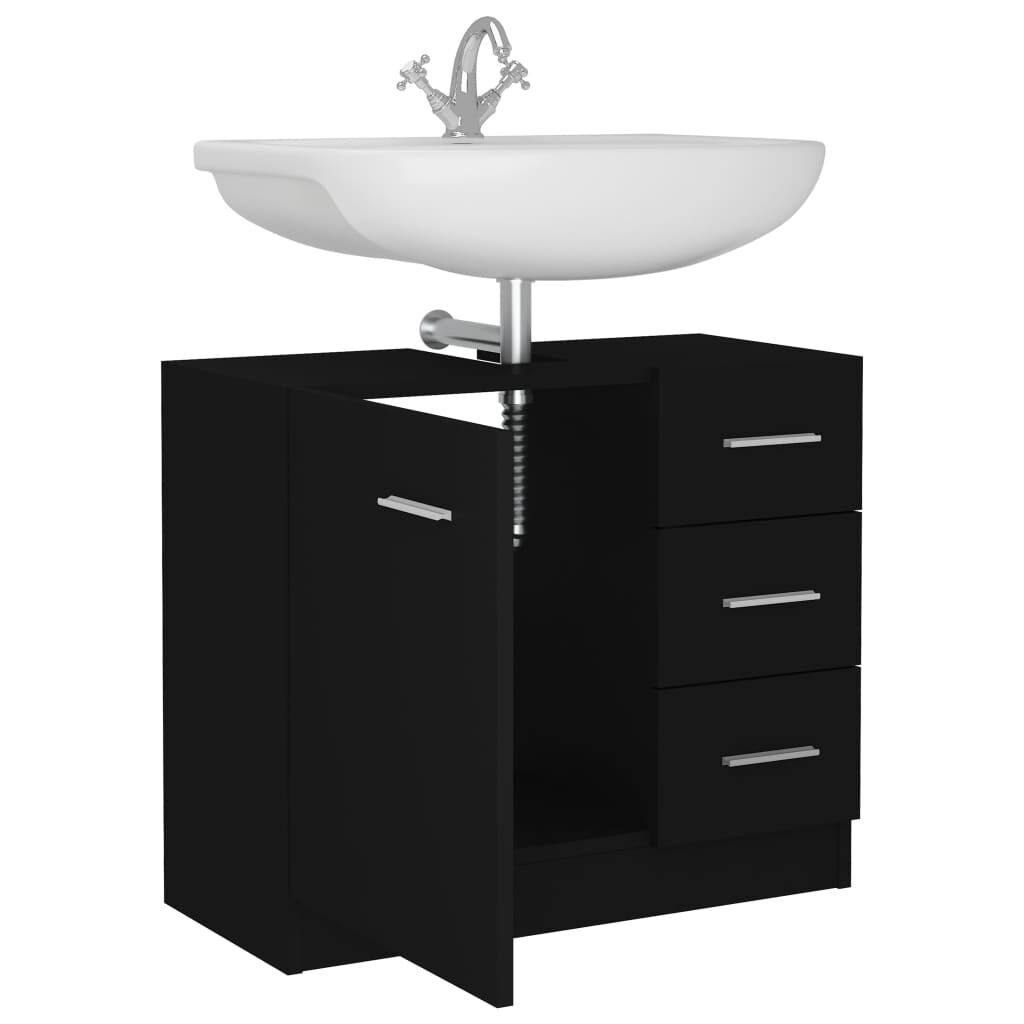 vidaXL Wastafelkast Zwart 63cm - 35% Korting!
