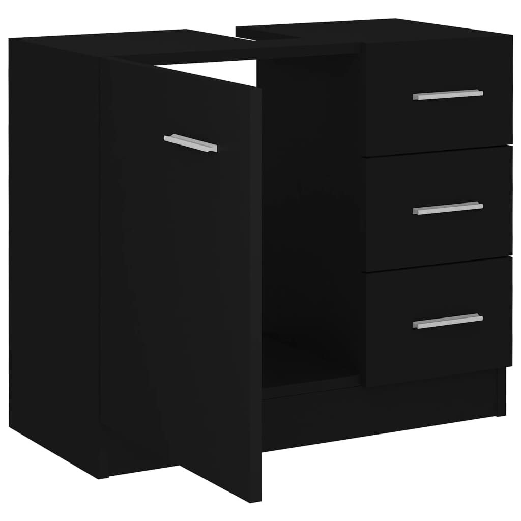 vidaXL Wastafelkast Zwart 63cm - 35% Korting!