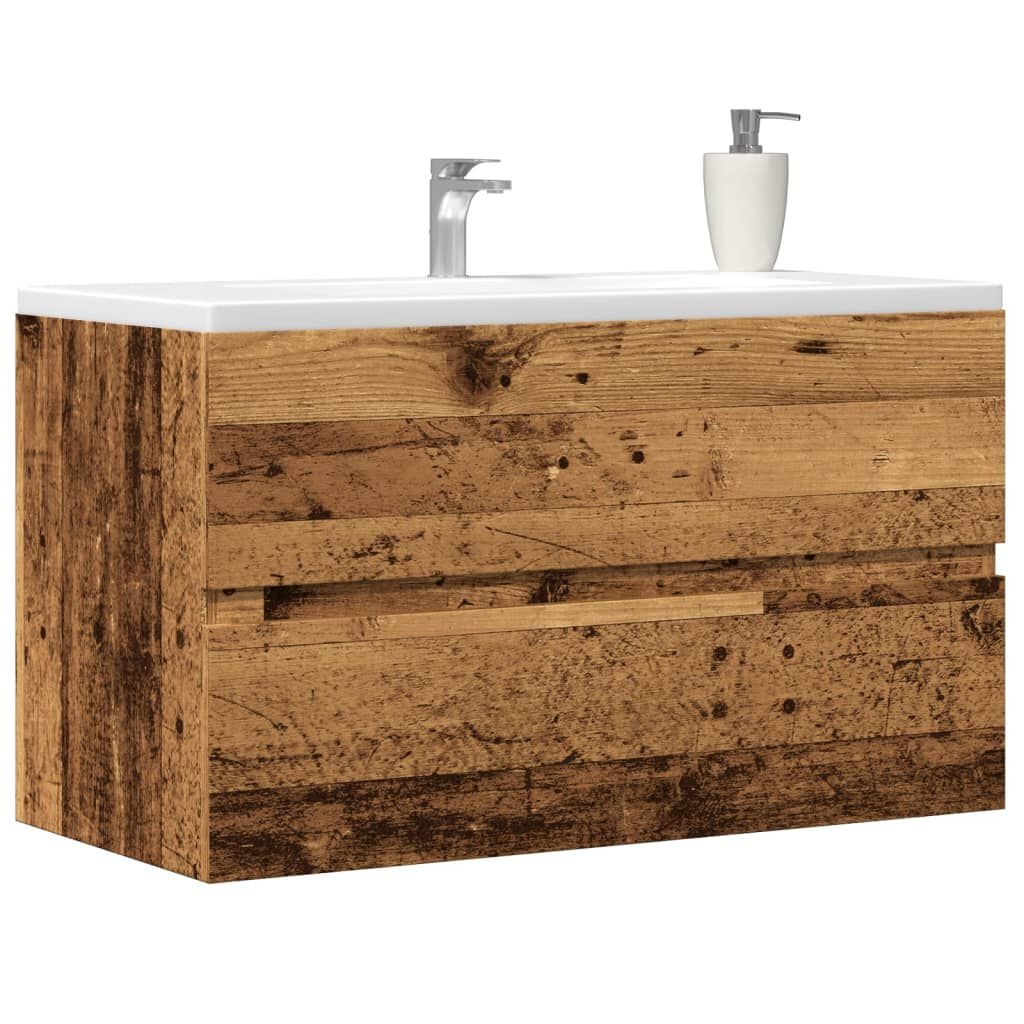 vidaXL Badkamerkast Oud Hout - 80cm - 57% Korting!