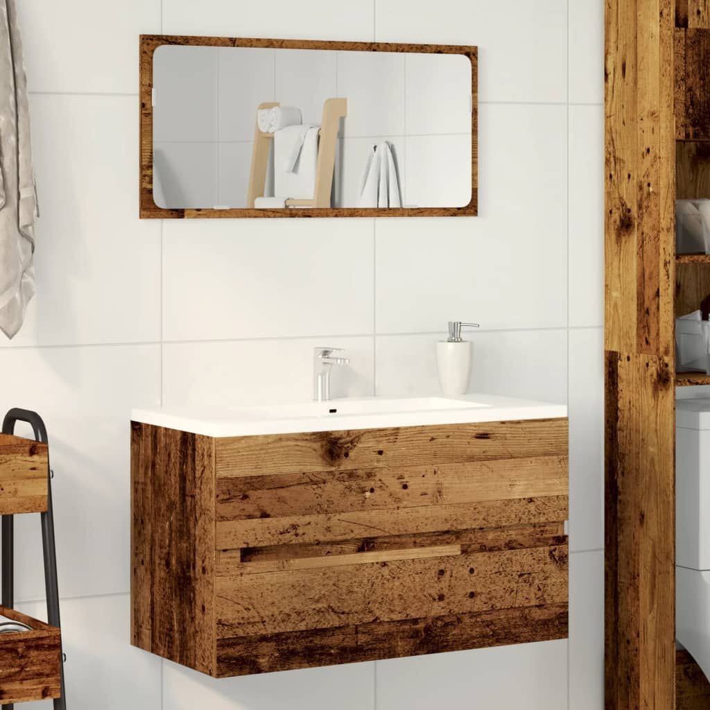 vidaXL Badkamerkast Oud Hout - 80cm - 57% Korting!