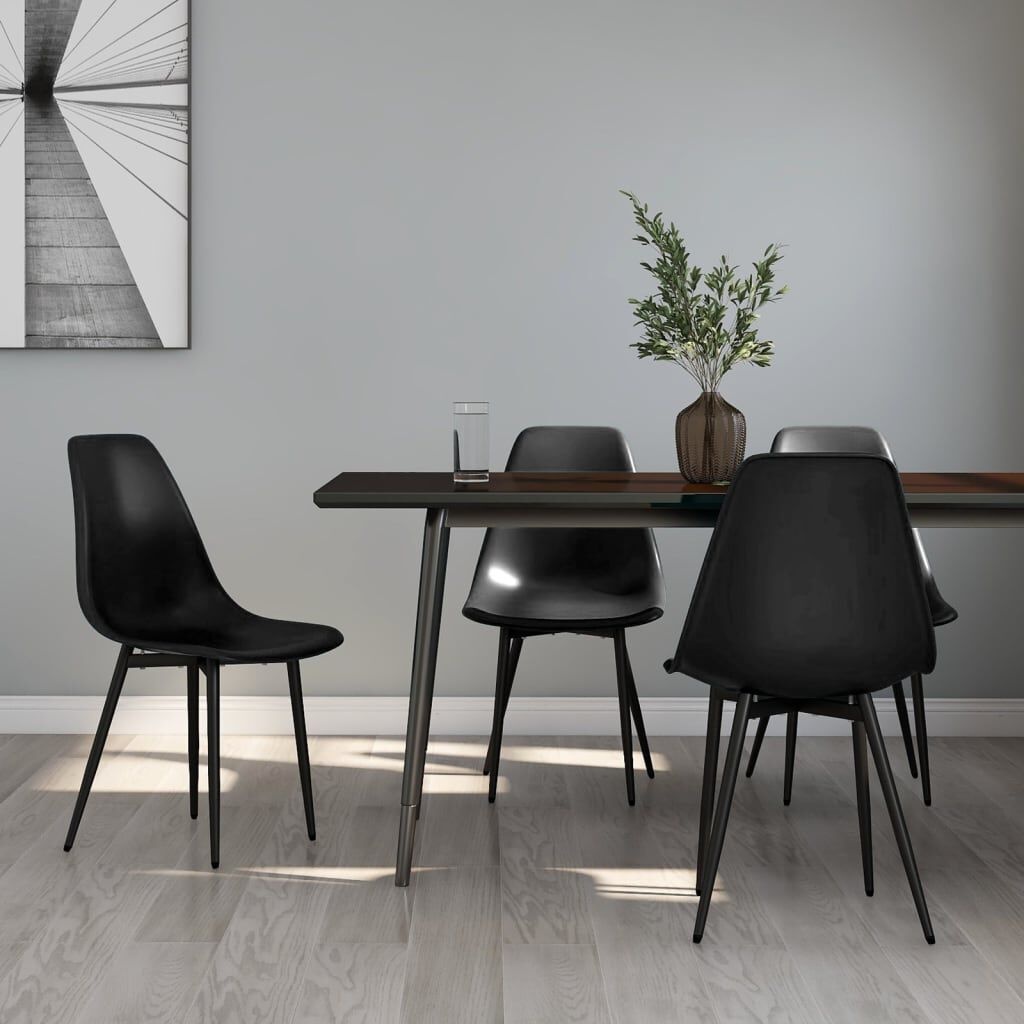 VidaXL Eetkamerstoelen (4x) Zwart - 35% Korting!