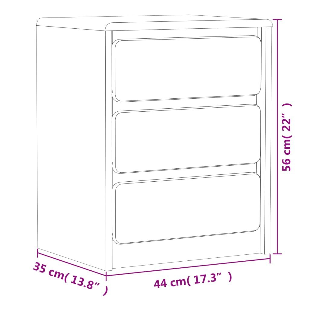 vidaXL Nachtkastje Grenen Eiken -35%! (SAUDA 44x35x56cm)