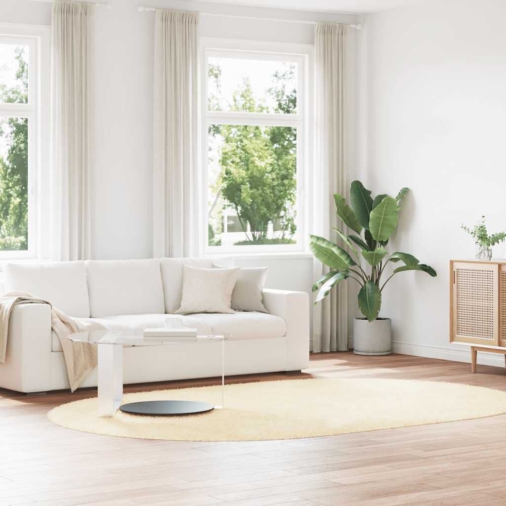 vidaXL Hoogpolig Vloerkleed Crème 300x200 - 35% Korting!