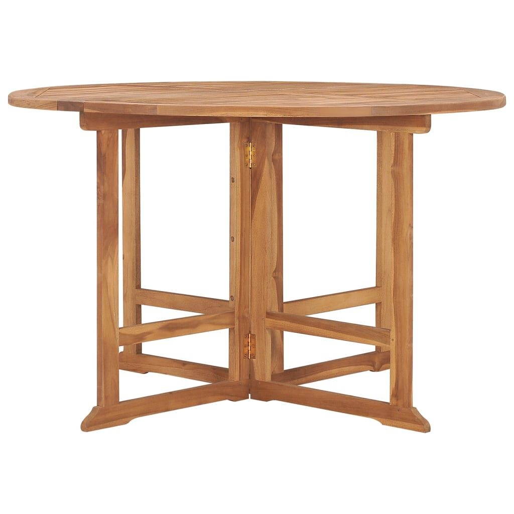 vidaXL Teakhouten Tuintafel Ø110cm - Inklapbaar - 35% Korting!