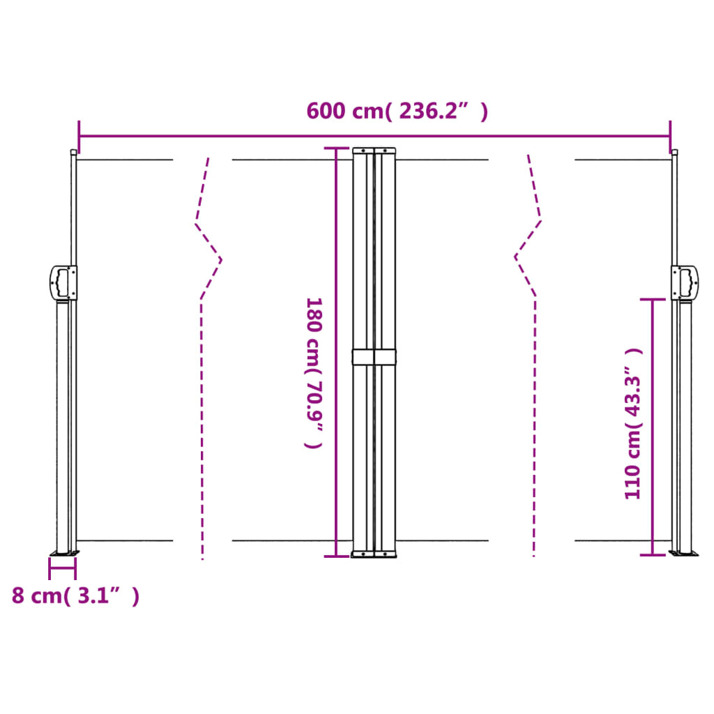VidaXL Windscherm 180x600cm Antraciet - 35% Korting!