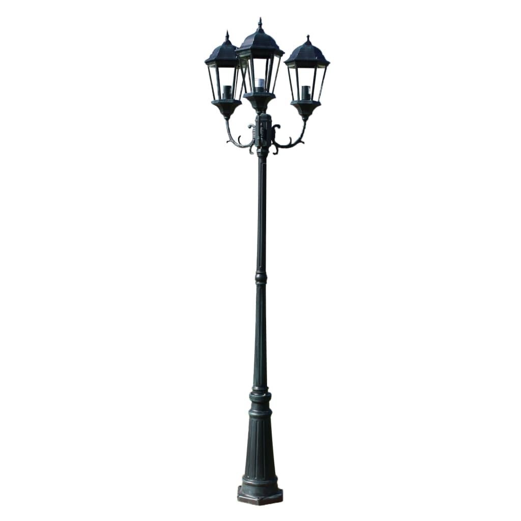 Tuinlantaarn Brighton 3-arms 230cm - Donkergroen/Zwart - 35% Korting!