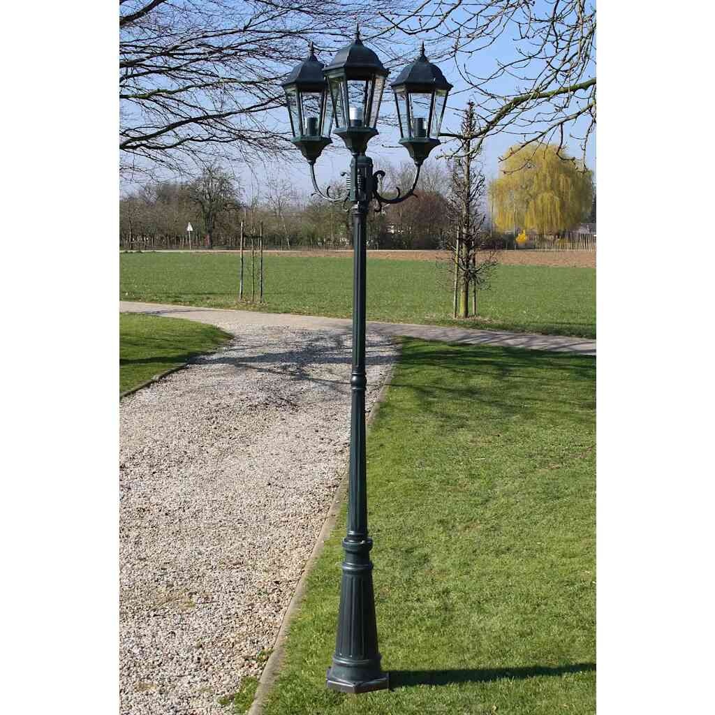 Tuinlantaarn Brighton 3-arms 230cm - Donkergroen/Zwart - 35% Korting!