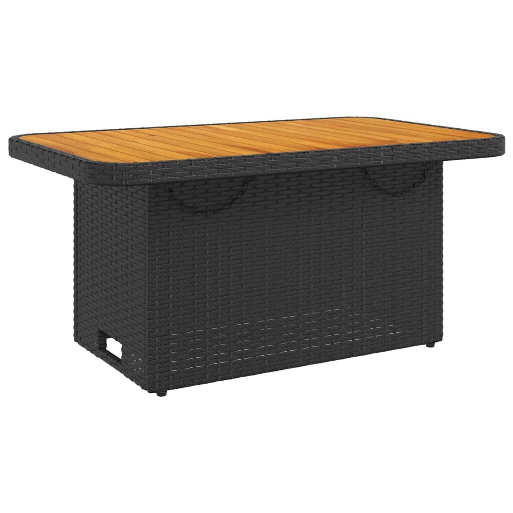 vidaXL Tuintafel Rattan/Acaciahout Zwart -35%! 90x55cm