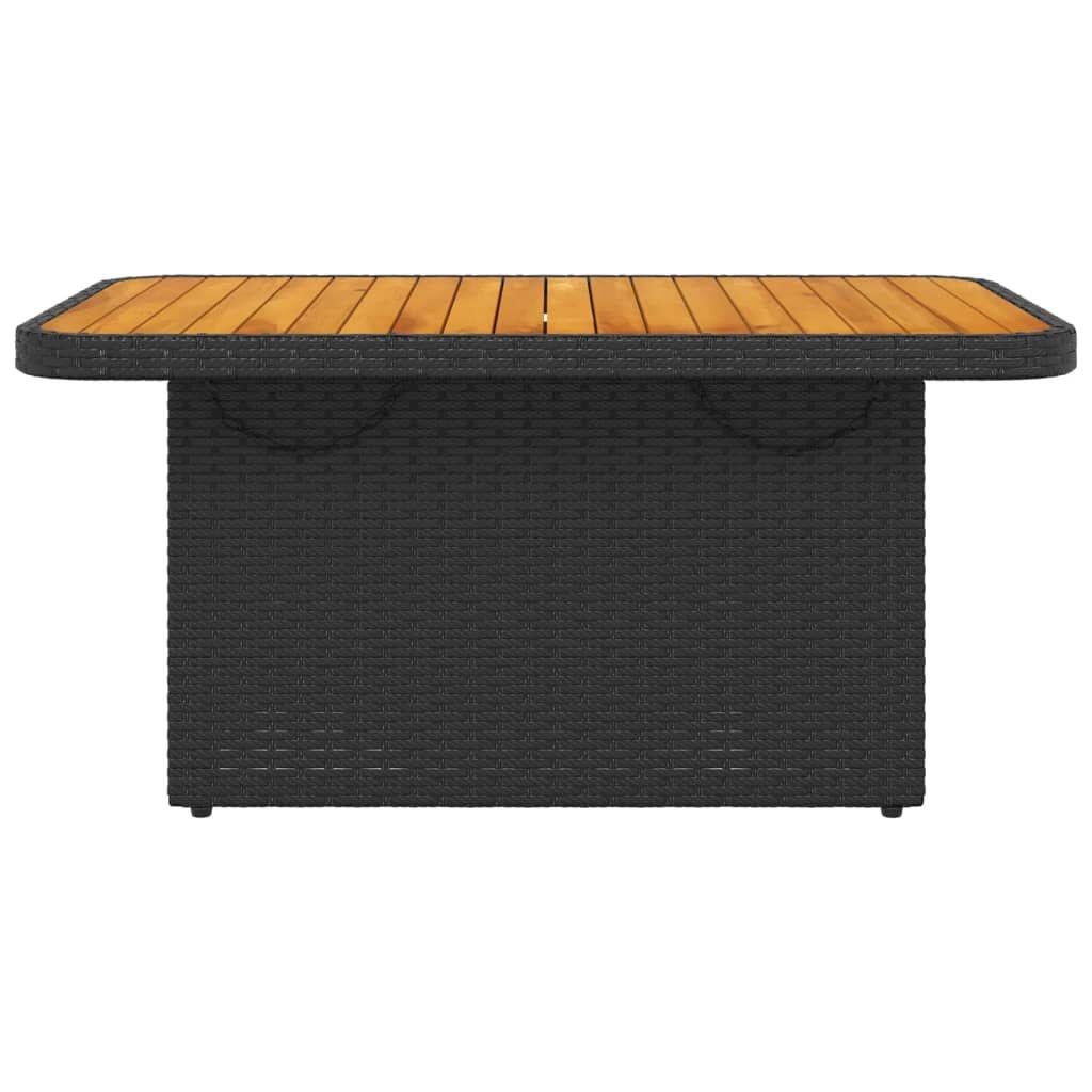 vidaXL Tuintafel Rattan/Acaciahout Zwart -35%! 90x55cm
