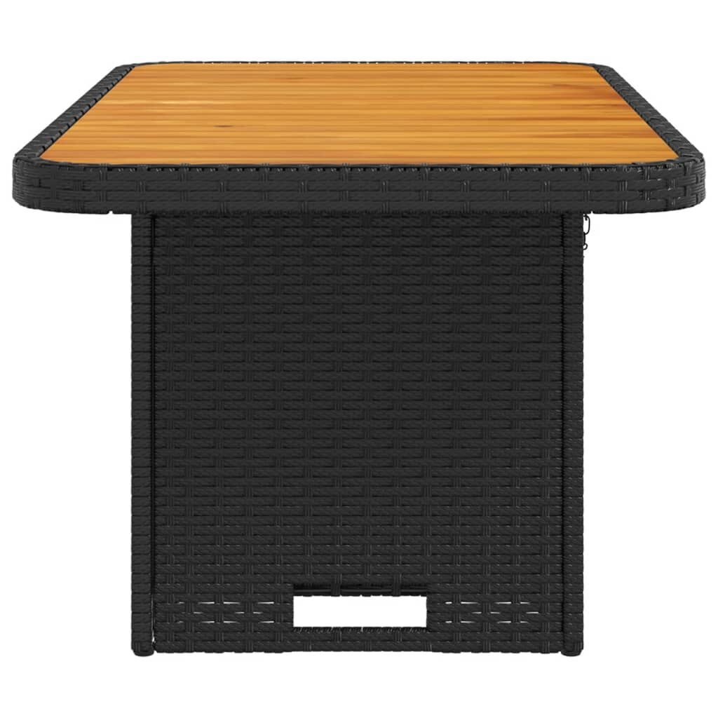 vidaXL Tuintafel Rattan/Acaciahout Zwart -35%! 90x55cm
