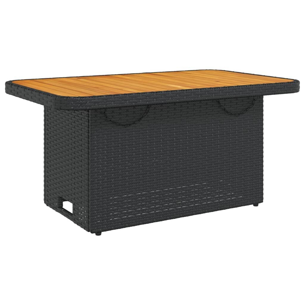 vidaXL Tuintafel Rattan/Acaciahout Zwart -35%! 90x55cm