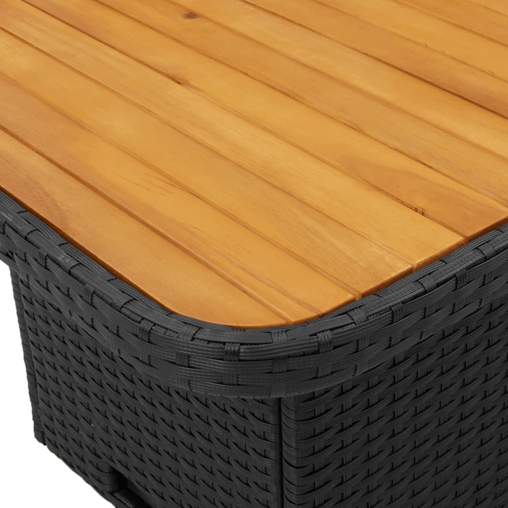 vidaXL Tuintafel Rattan/Acaciahout Zwart -35%! 90x55cm
