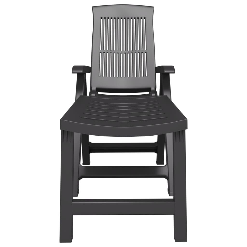 vidaXL Ligstoel Antraciet - Kunststof - 35% Korting!