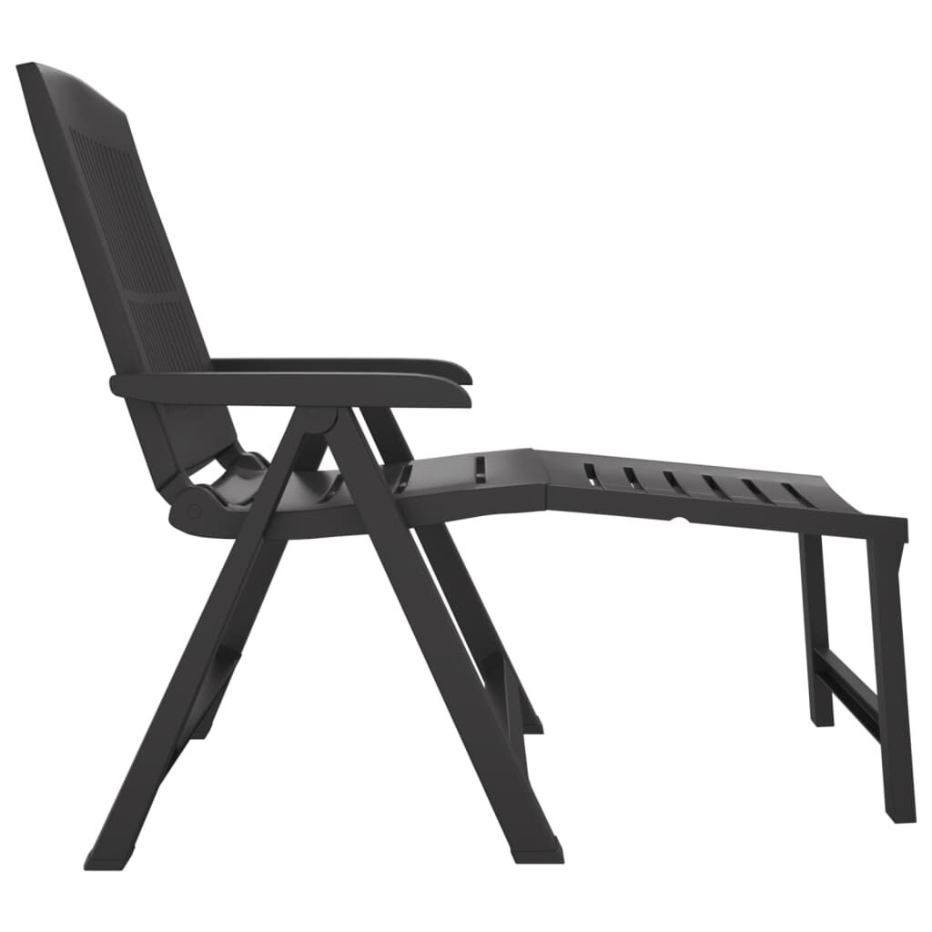 vidaXL Ligstoel Antraciet - Kunststof - 35% Korting!