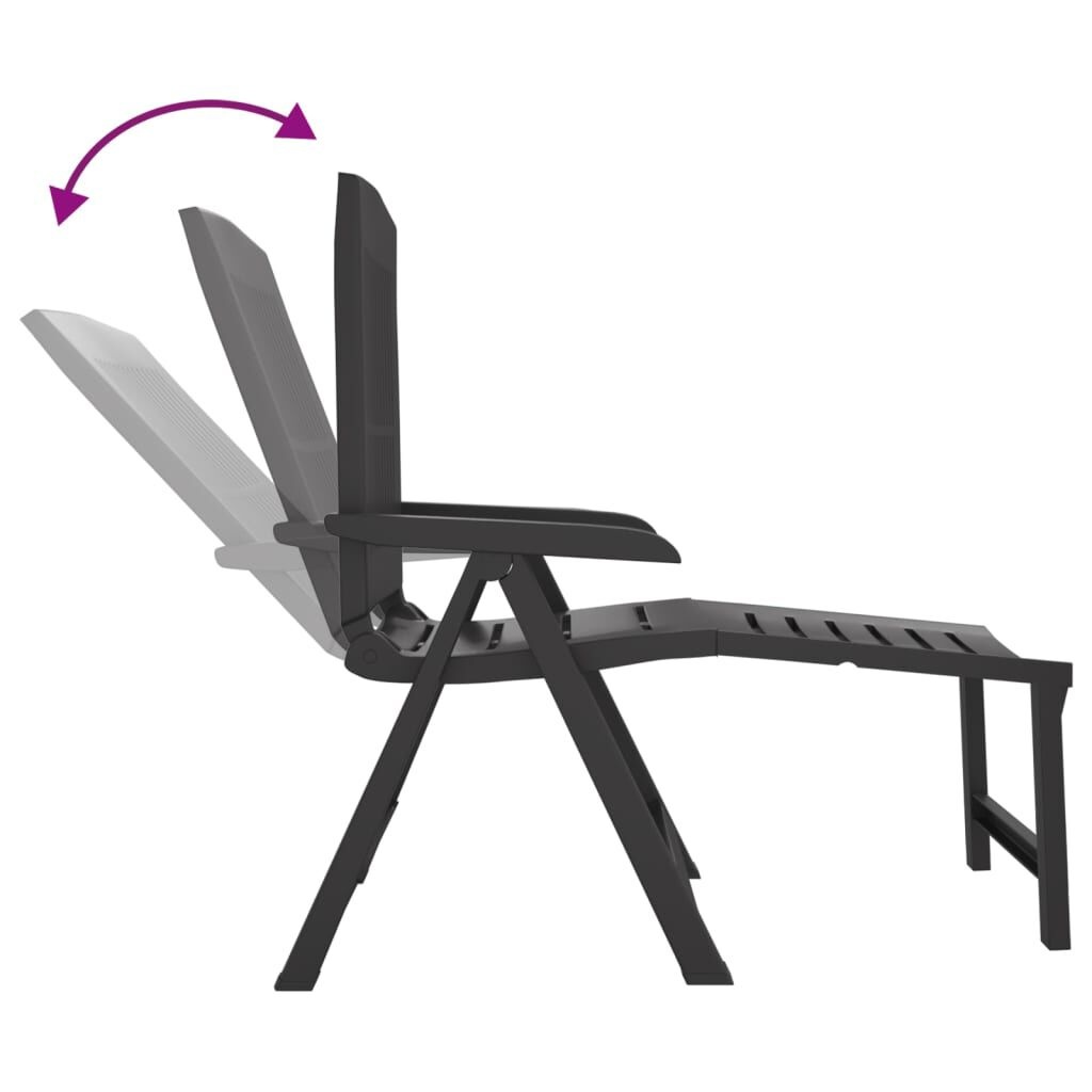 vidaXL Ligstoel Antraciet - Kunststof - 35% Korting!
