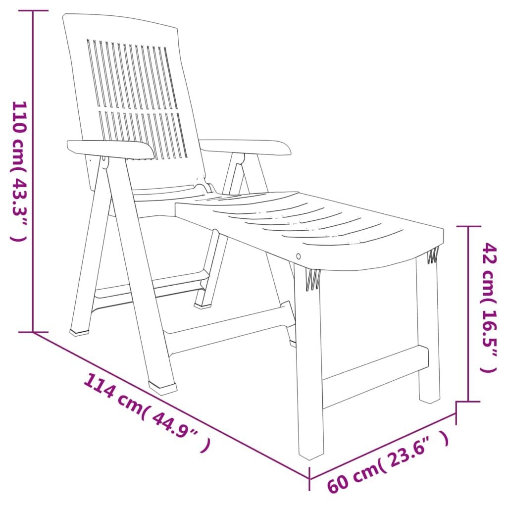 vidaXL Ligstoel Antraciet - Kunststof - 35% Korting!