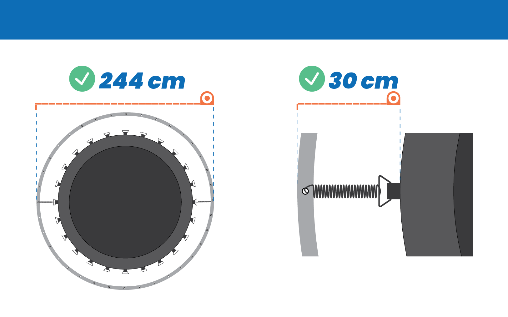 Trampoline Rand 244cm Zwart - 55% Korting! (Gras/Zand)