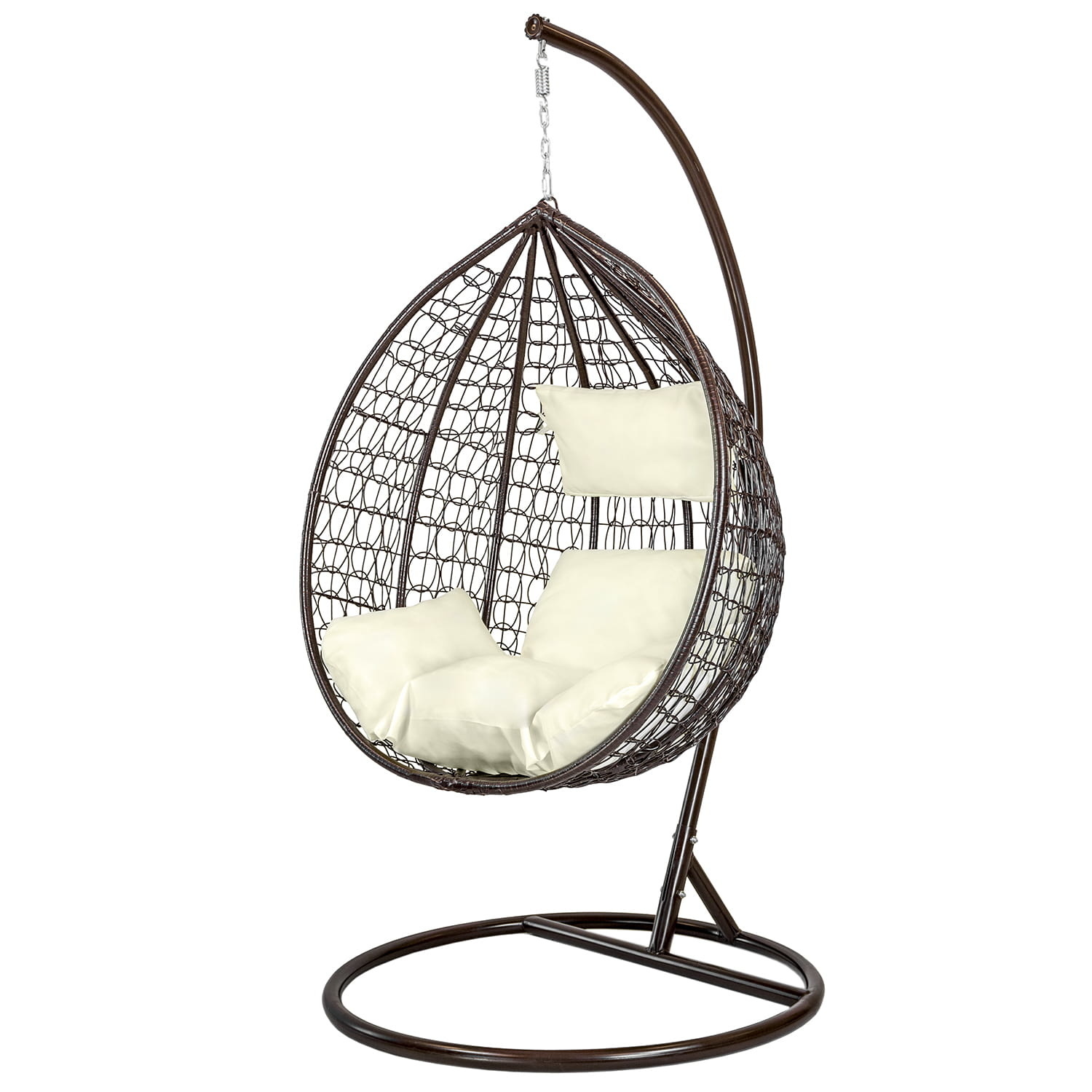 Ei Hangstoel Bruin/Beige met Frame - 55% Korting!