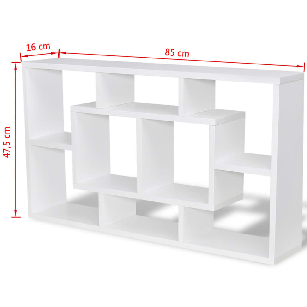 Wandschap Zwevend Wit - 8 Vakken - 35% Korting!
