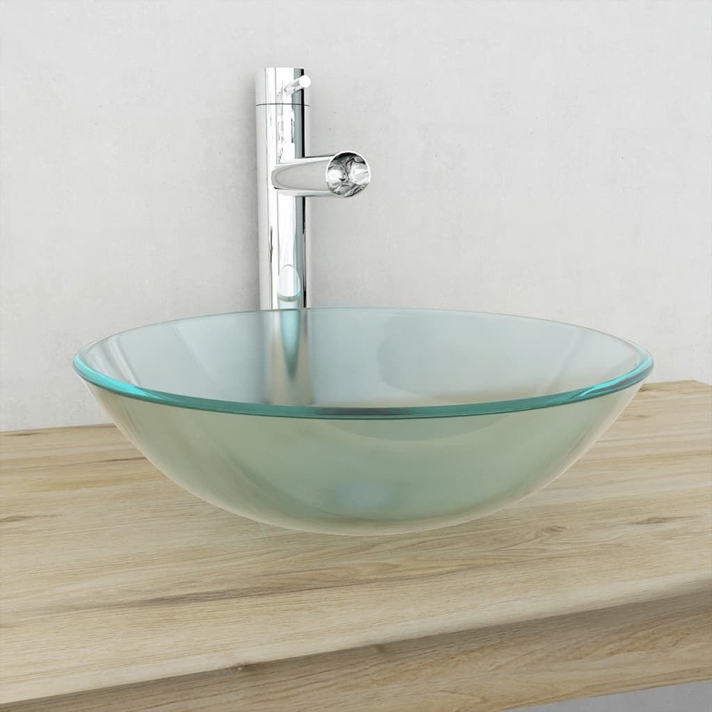 vidaXL Wasbak Matglas 42cm - Krasje, Topdeal! -35%