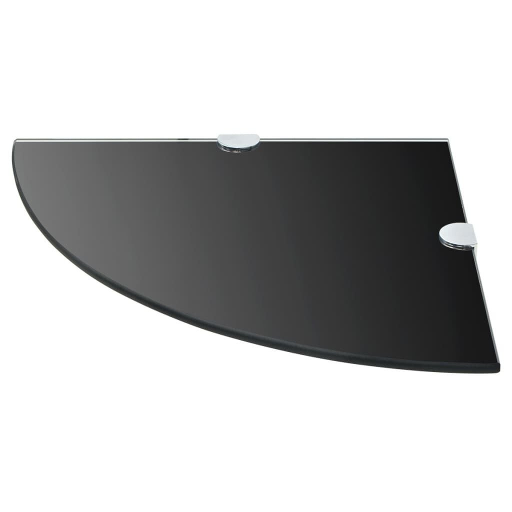 Hoekplank Zwart Glas 25x25cm - 35% Korting!