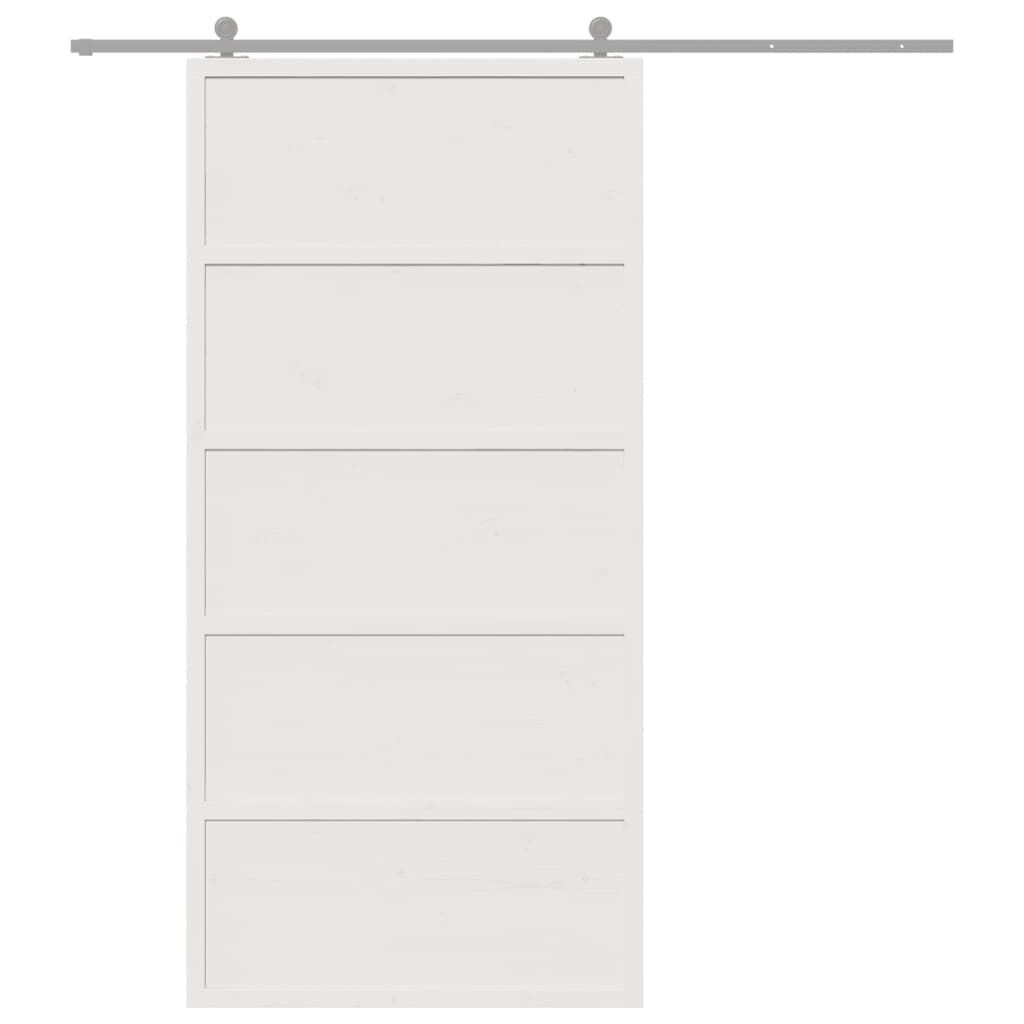 vidaXL Schuifdeur Grenenhout Wit 100x208cm - 35% Korting!