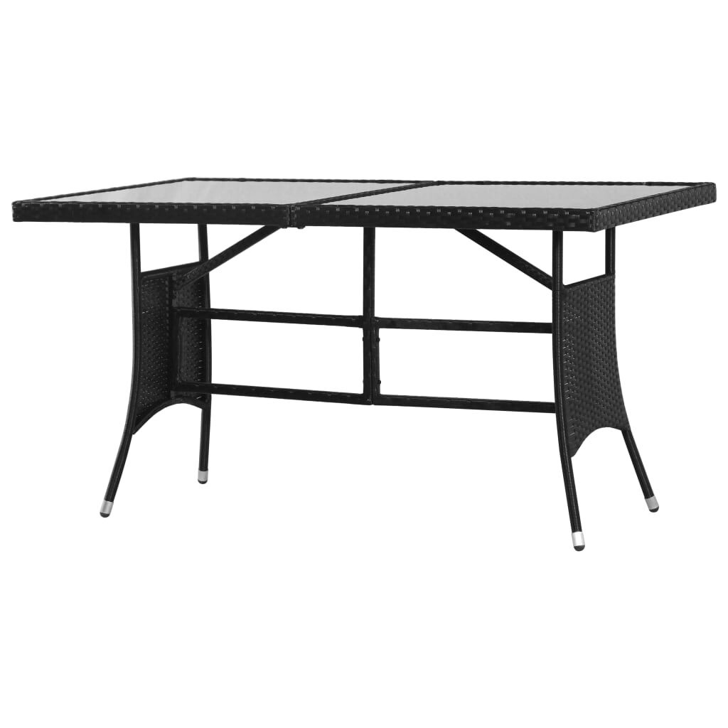 VidaXL Tuintafel Zwart - 140x80cm - 35% Korting!