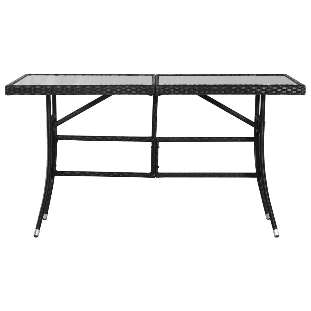 VidaXL Tuintafel Zwart - 140x80cm - 35% Korting!