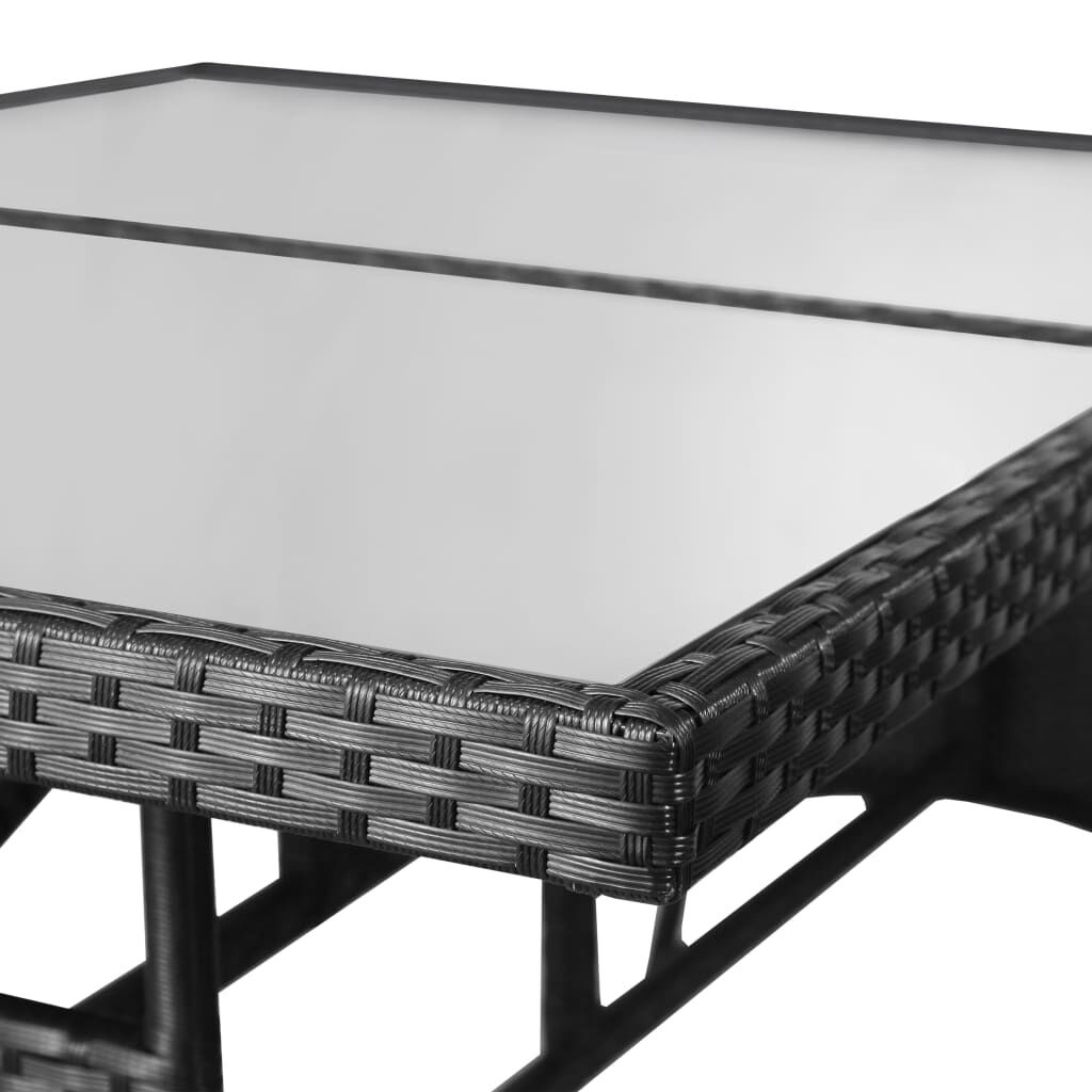 VidaXL Tuintafel Zwart - 140x80cm - 35% Korting!