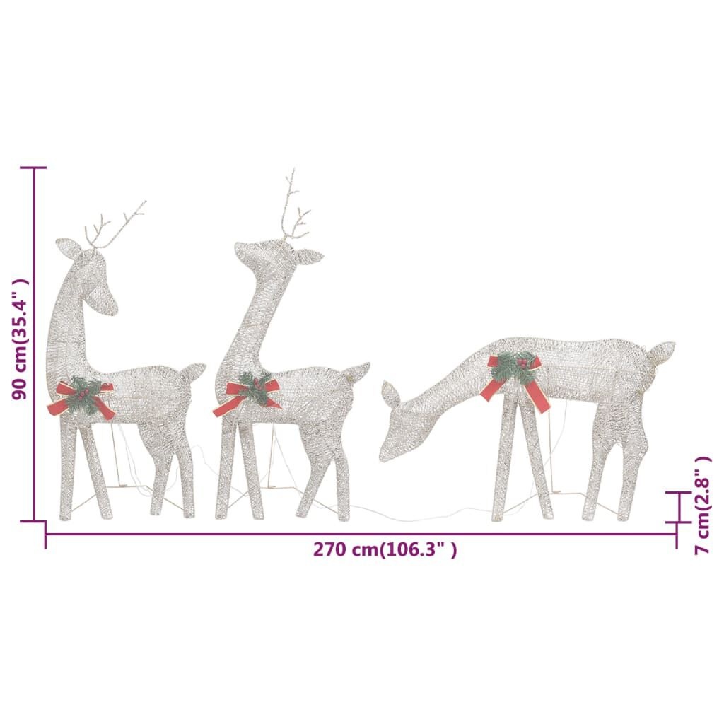 Kerst Rendierfamilie Goud - 270cm - Warm Wit - 42% Korting!