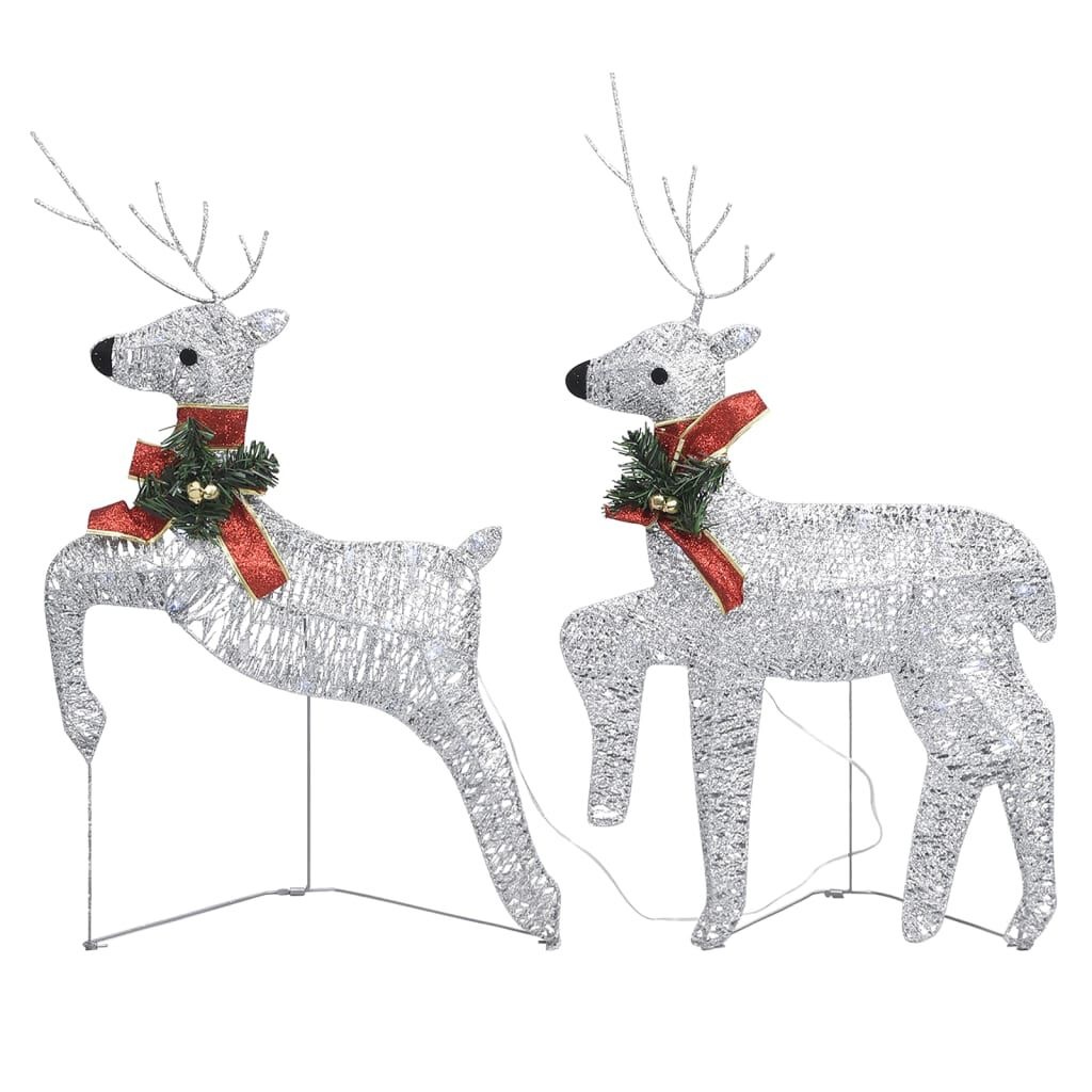 Kerstrendieren 2 st LED zilver -42% KORTING!