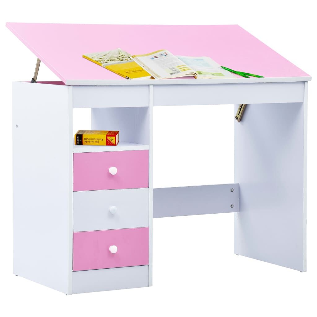 Kindertekentafel/-bureau Roze/Wit - Kantelbaar - 35% Korting!
