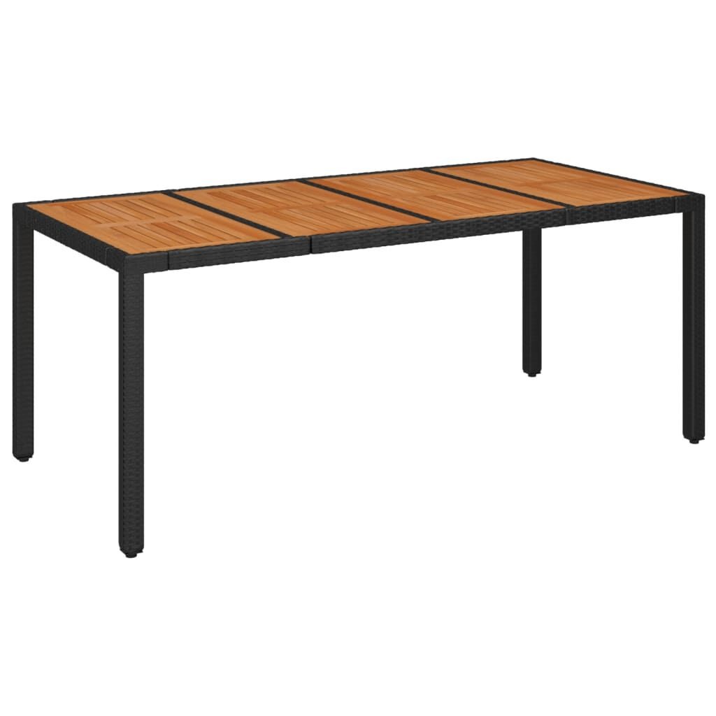 vidaXL Tuintafel Zwart Rattan 190cm - 35% Korting!