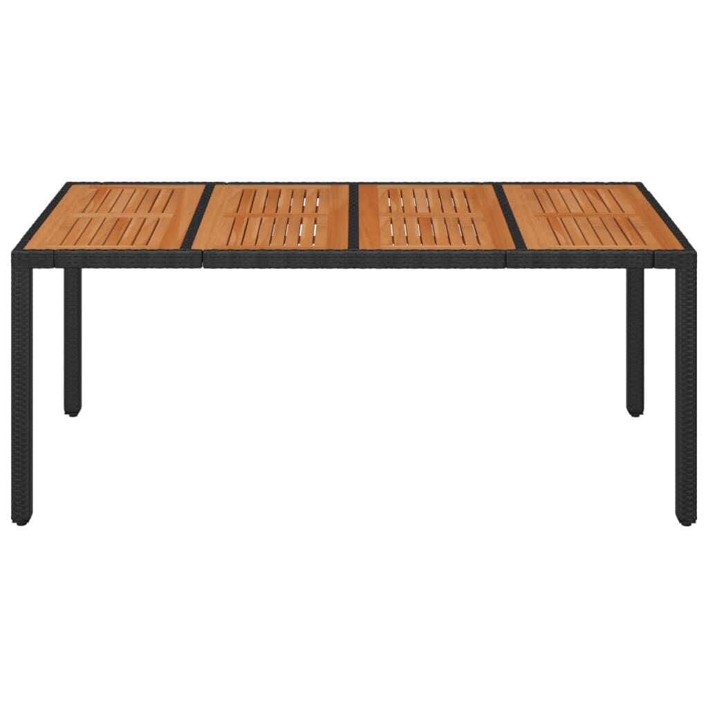 vidaXL Tuintafel Zwart Rattan 190cm - 35% Korting!
