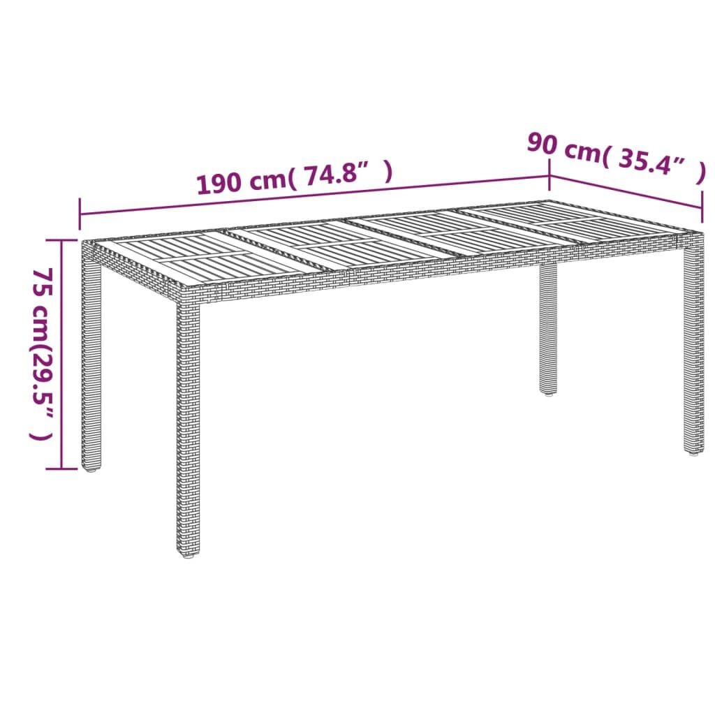 vidaXL Tuintafel Zwart Rattan 190cm - 35% Korting!