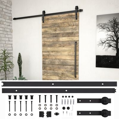 vidaXL Schuifdeur Systeem 200cm Zwart -35%! SKIEN