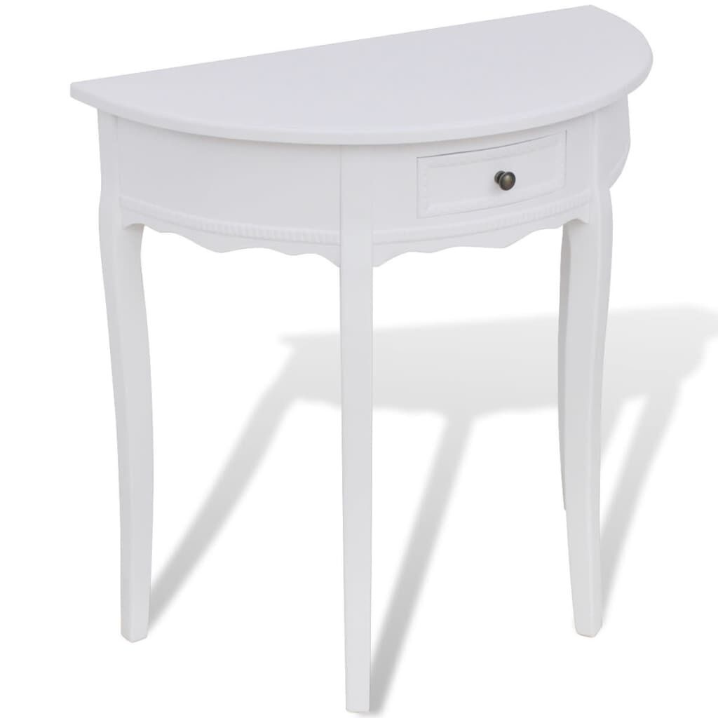 vidaXL Halfronde Wandtafel Wit - 57% Korting!