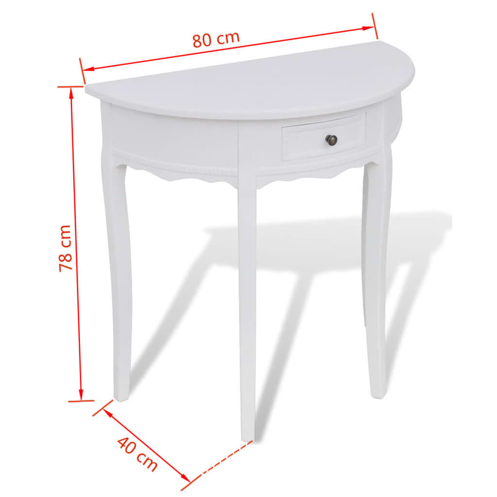 vidaXL Halfronde Wandtafel Wit - 57% Korting!