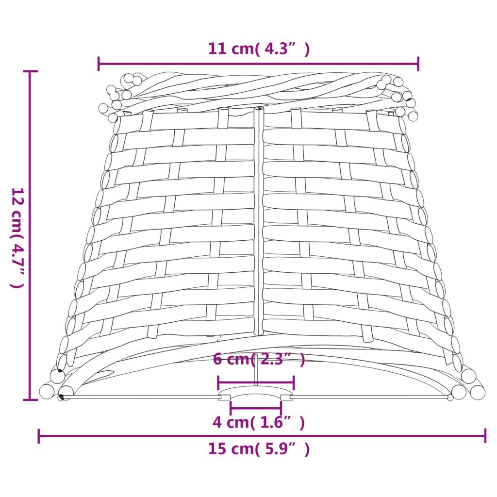 Wicker Lampenkap Bruin Ø15cm - 35% Korting! (Retour)