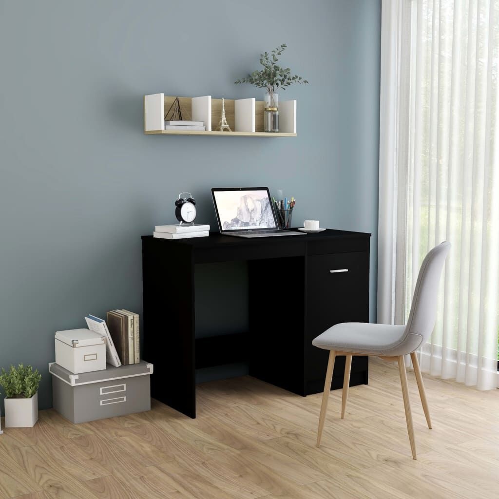 Bureau Zwart Bewerkt Hout 100cm - 35% Korting!