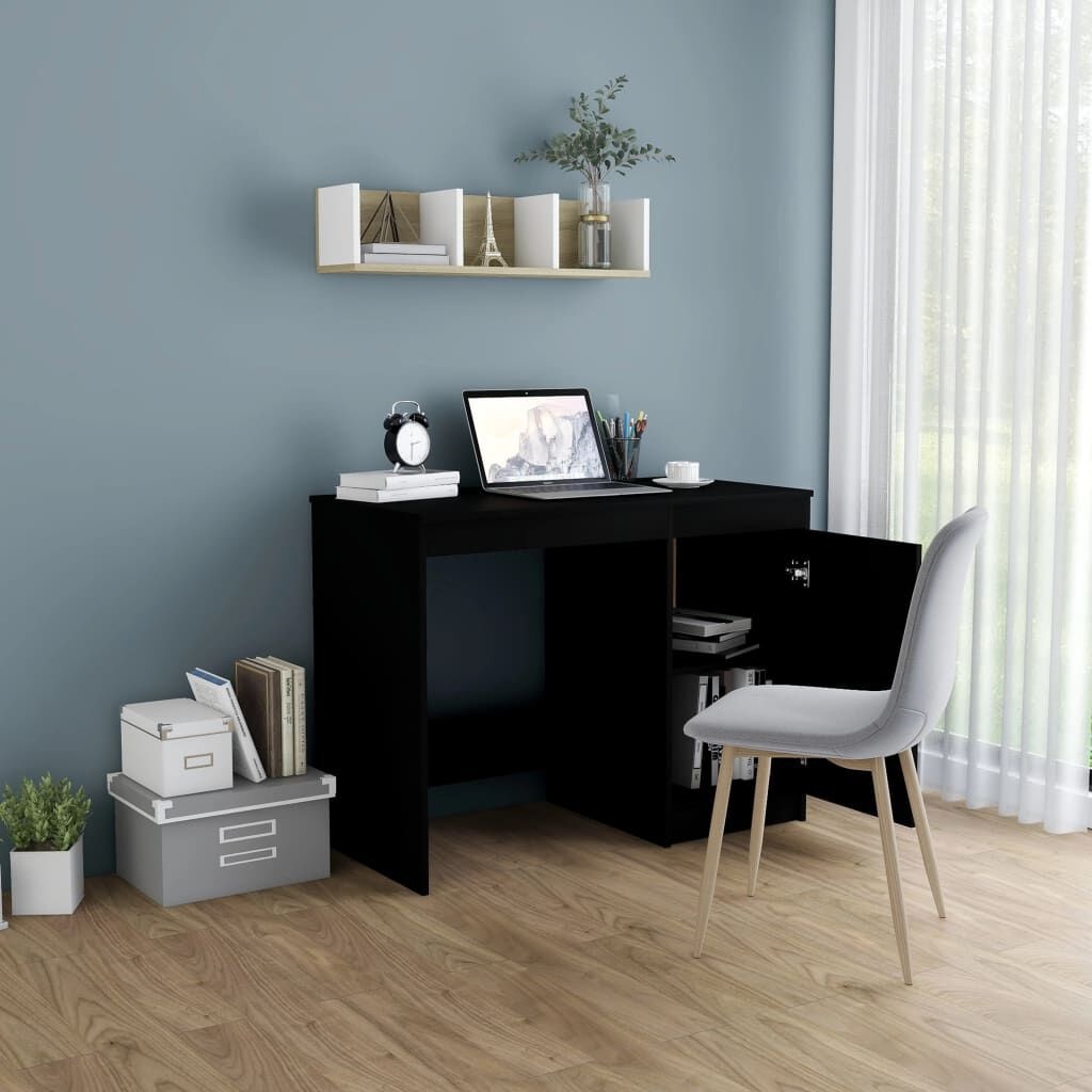 Bureau Zwart Bewerkt Hout 100cm - 35% Korting!