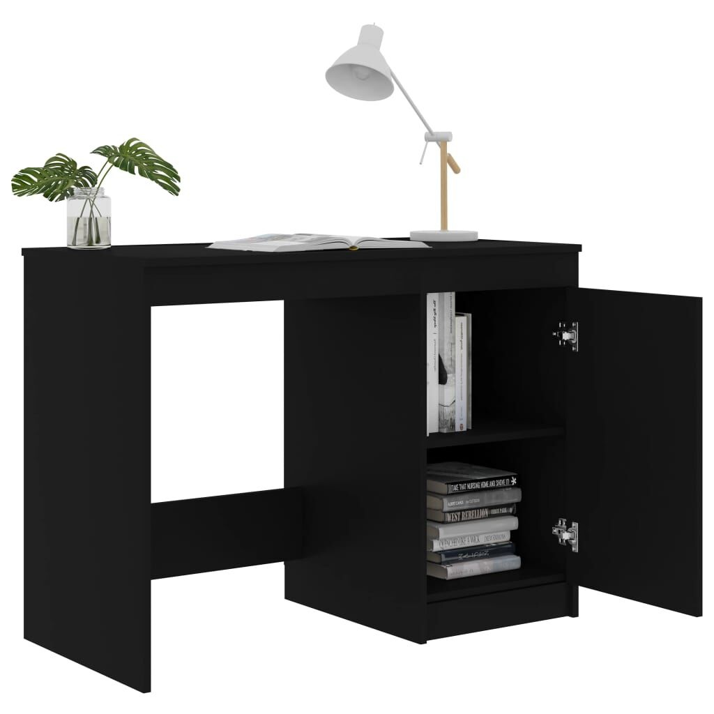 Bureau Zwart Bewerkt Hout 100cm - 35% Korting!