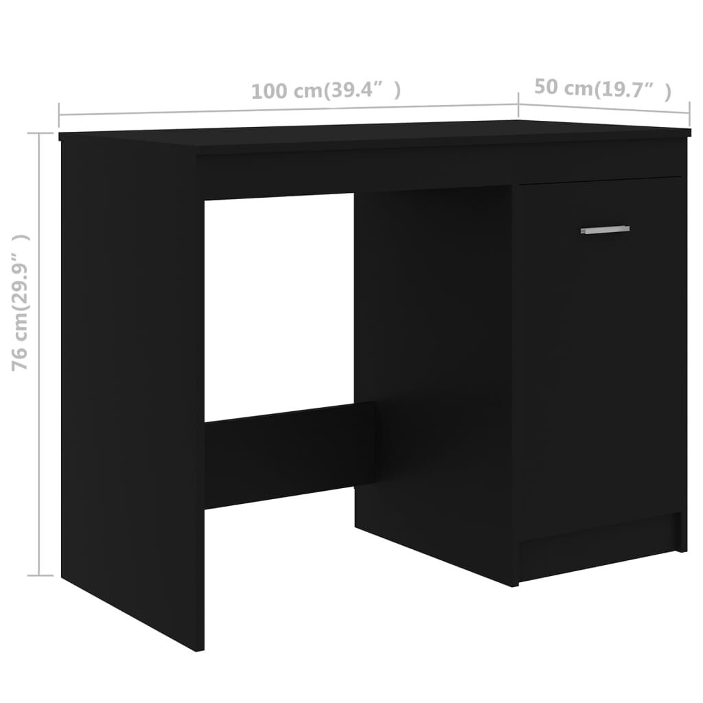 Bureau Zwart Bewerkt Hout 100cm - 35% Korting!