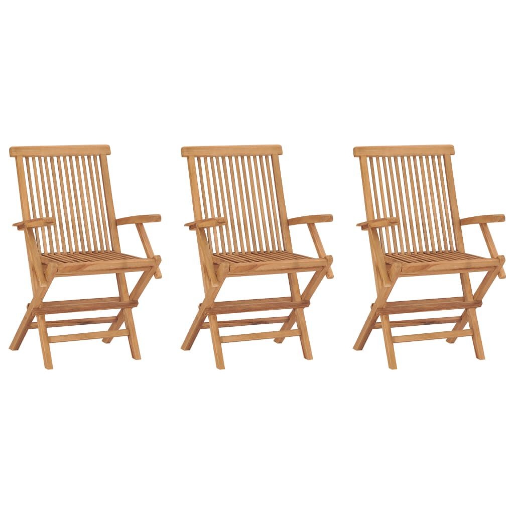 vidaXL Tuinstoelen (3 st) Teakhout - Inklapbaar! 35% Korting!