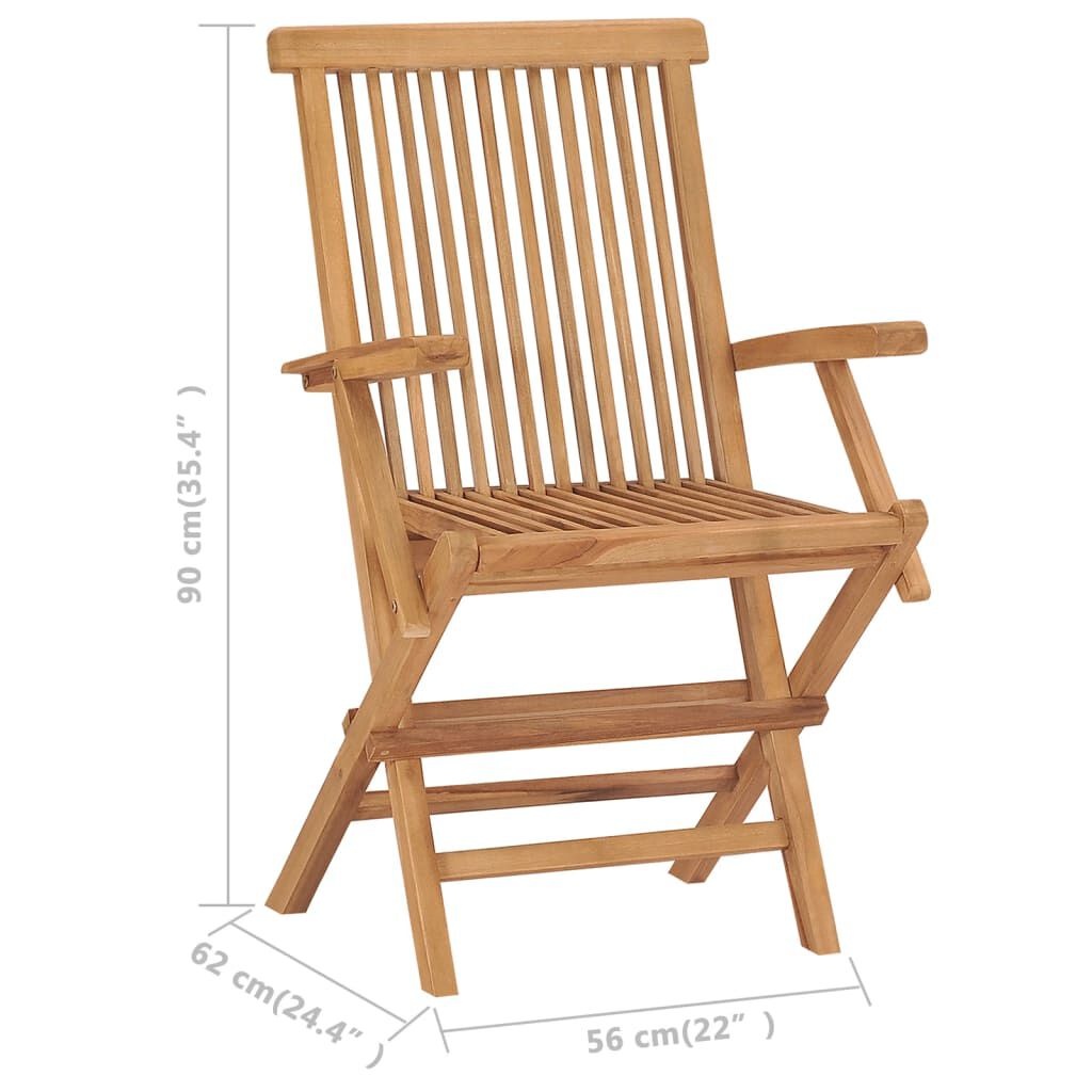 vidaXL Tuinstoelen (3 st) Teakhout - Inklapbaar! 35% Korting!
