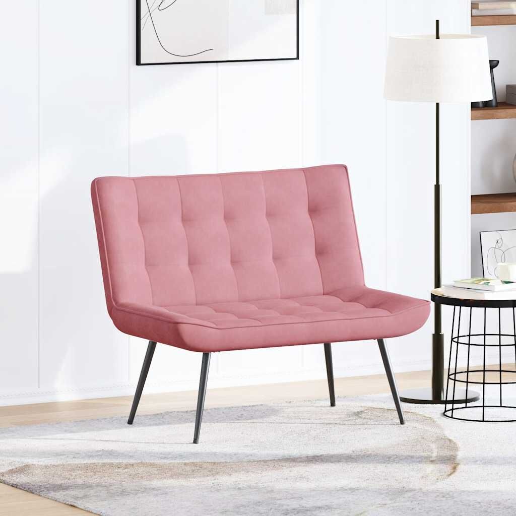 vidaXL Fluweel Bankje Roze 110cm - Nieuwstaat! 35% Korting
