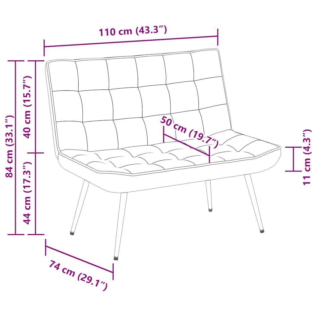 vidaXL Fluweel Bankje Roze 110cm - Nieuwstaat! 35% Korting